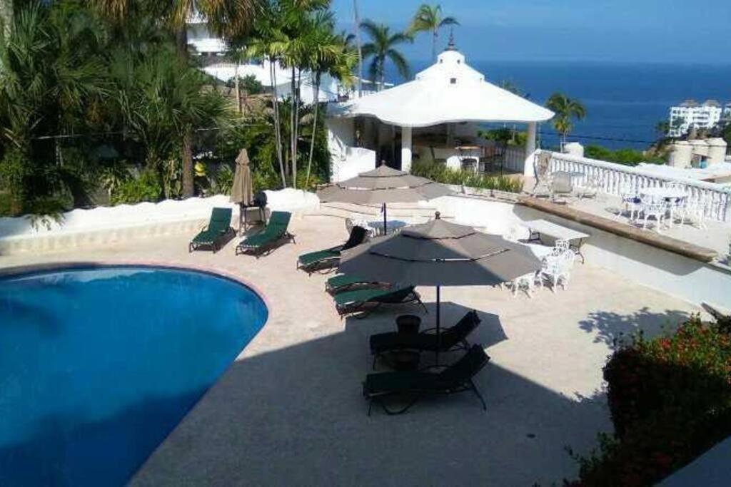 Villa Palmitas Acogedor Departamento Nivel Piscina Gigante Jardines Acapulco Eksteriør billede